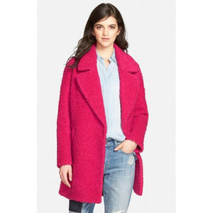 Betsey Johnson Notch Collar Bouclé Coat